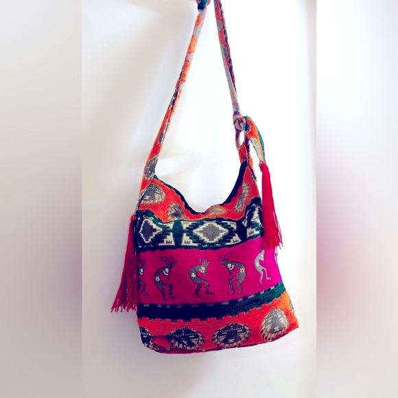 Handbags - Authentic Handmade Ecuadorian Cross-body Bucket Bag… 13” x 12”